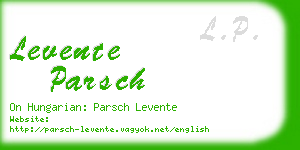 levente parsch business card